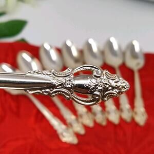 7X Tsp International 1981 EMPRESS Silver Plate 1981 Flatware Teaspoons
